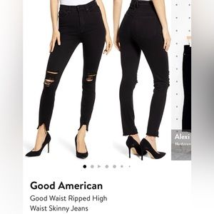 Good American Ripped High Waist Skinny Jeans